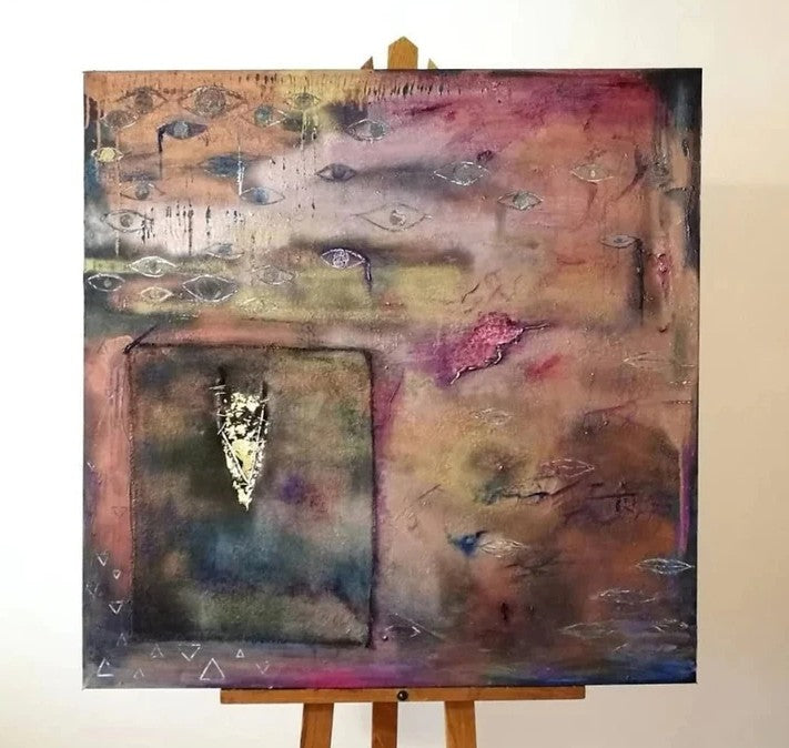 Rose: Original abstract deals painting