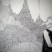 WERIEM ○ Original Art | -SOLD- | FATIGUE | SOLILOQUIES SERIES | Black and White | Framed Art | Unique | Black ink on paper