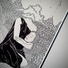WERIEM ○ Original Art | -SOLD- | FATIGUE | SOLILOQUIES SERIES | Black and White | Framed Art | Unique | Black ink on paper