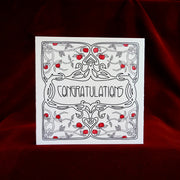 WERIEM ○ HANDMADE CARD - Congratulations | Unique | Artsy | Art Nouveau | Red | Apple Tree