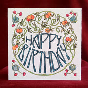 WERIEM ○ HANDMADE CARD - Birthday | Unique Gift | Artsy | Orange | Teal | Green | Art Nouveau