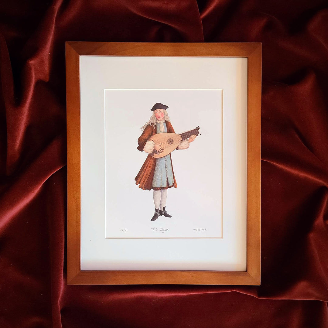WERIEM ○ LIMITED EDITION PRINT (7 available out of 50) - Numbered and Signed | Lute Player | Baroque Musician | Early Music | Certificate of Authenticity