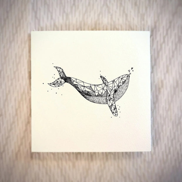 WERIEM ○ HANDMADE CARD - Thank you | Birthday | Father's Day | Note | Whale | Sea | Ocean