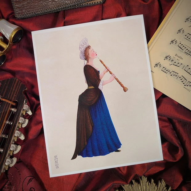 WERIEM ○ PRINT - Oboe Player | Musician | Costume Illustration | Baroque | Opera | Early Music