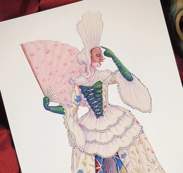 WERIEM ○ PRINT - Harlequin | Crossdressed | Italian Comedy | Theater | Fashion History | Rococo