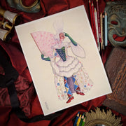 WERIEM ○ PRINT - Harlequin | Crossdressed | Italian Comedy | Theater | Fashion History | Rococo