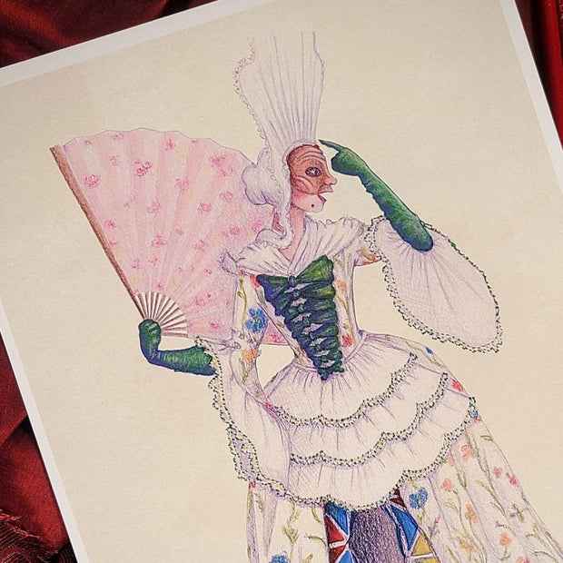 WERIEM ○ PRINT - Harlequin | Crossdressed | Italian Comedy | Theater | Fashion History | Rococo