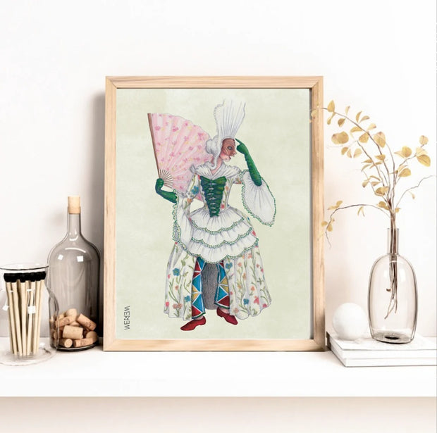 WERIEM ○ PRINT - Harlequin | Crossdressed | Italian Comedy | Theater | Fashion History | Rococo