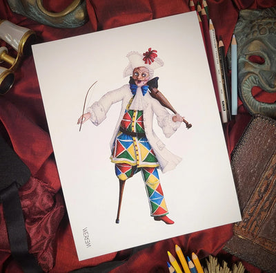 WERIEM ○ PRINT - Harlequin | Ballet Master | Theater | Rococo | Musician | Humor | Mask