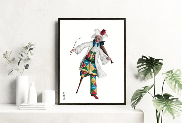 WERIEM ○ PRINT - Harlequin | Ballet Master | Theater | Rococo | Musician | Humor | Mask