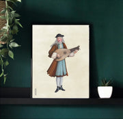 WERIEM ○ PRINT - Lute Player | Musician | Illustration | Baroque | Opera | Early Music | 1700s
