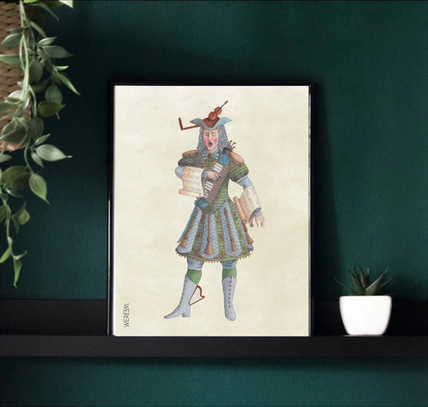 WERIEM ○ PRINT - Music Allegory | Costume Illustration | Opera | Baroque | Instrument | Early Musician