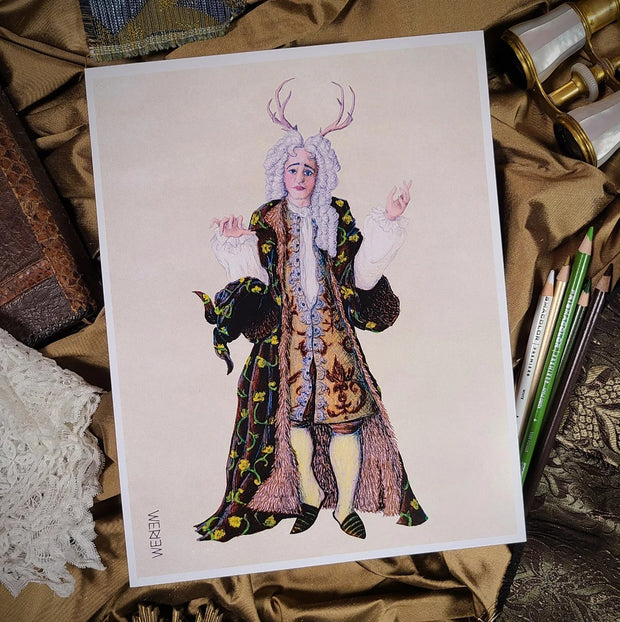 WERIEM ○ PRINT - Man in Robe with Antlers | Opera | Rococo | Comedy | Theater | Costume Design